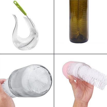 Long Bottle Brush, 17 in Bendable Cleaner Brushes for Cleaning Neck Beer Bottles, Wine, Baby Bottles, Water Bottles, Tumblers, Flask, Bird Feeder, Vase, Pipes and Brewing Supplies Black/1Pack