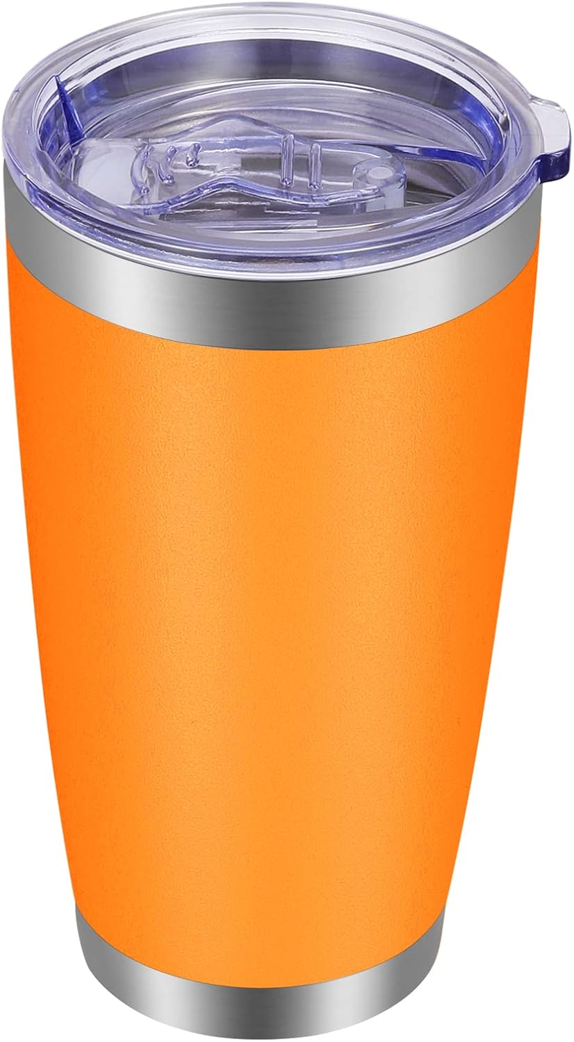 VEGOND 20oz Tumbler with Lid and Straw Stainless Steel Tumbler Cup Bulk Vacuum Insulated Double Wall Travel Coffee Mug Powder Coated Coffee Cup, Black, 12 Pack