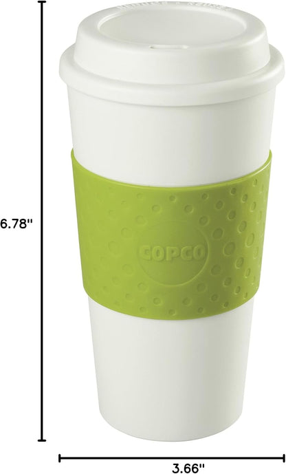 Copco Acadia 16 oz Travel Mug - Insulated Reusable Coffee Tumbler with Double-Walled Plastic, Leak-Proof Lid, BPA-Free - Portable Mug for Hot & Cold Drinks, Cup Holder Friendly (Blue)