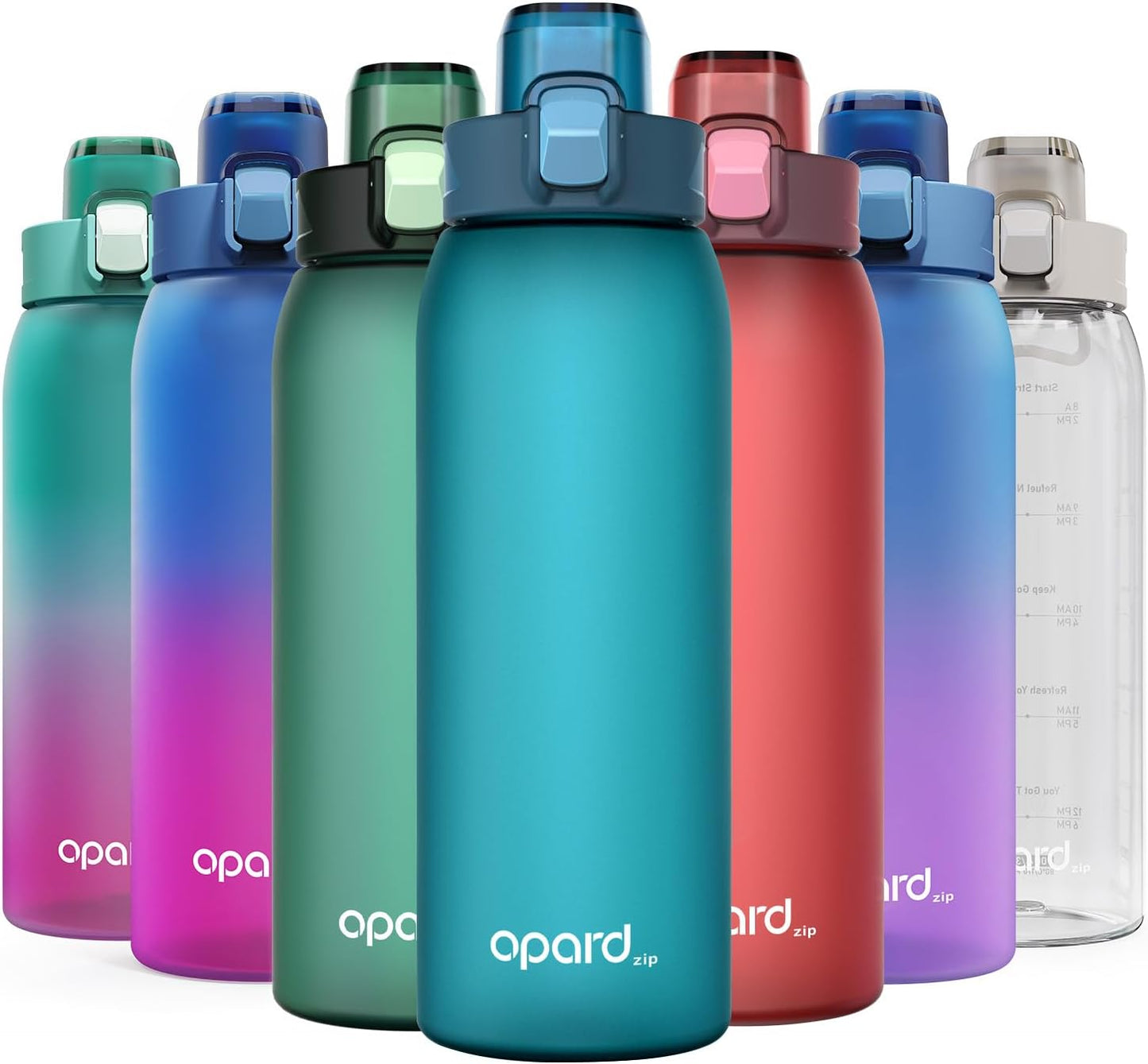Opard Zip 32oz Plastic Water Bottle Dishwasher Safe, Leakproof Flip-Top Lid, BPA Free Tritan, Wide Mouth Reusable Sports Water Bottle for Gym Hiking Commuting Outdoor Travel and School