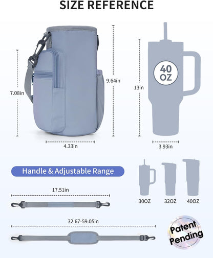 sportsnew Magnetic Gym Bag for Women Men, Crossbody Insulated Cup Sleeve Water Bottle Carrier Holder with Strap for 40oz Tumbler with Handle, 4 Built-in Magnets Small Gym Bag for Workout, Walking