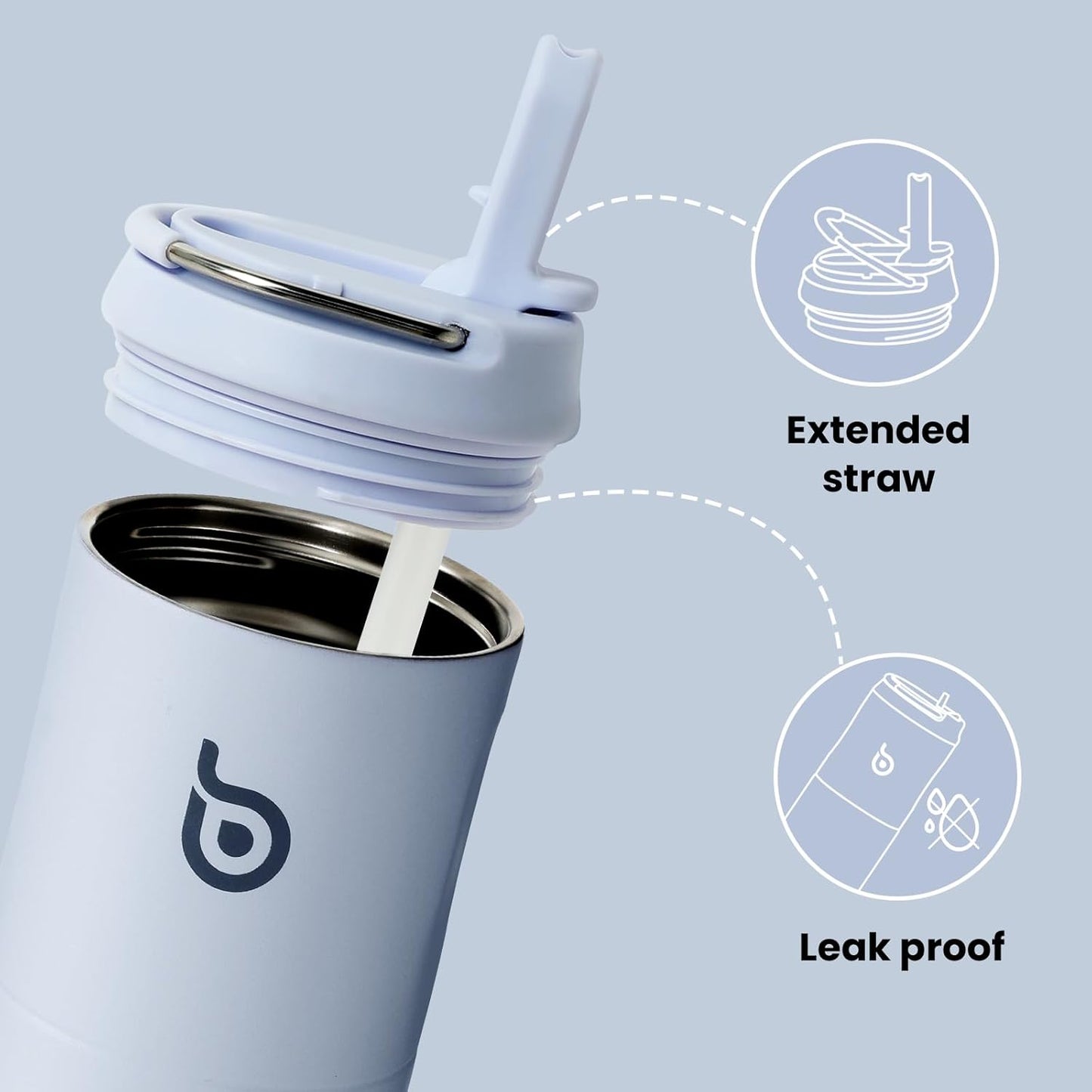 BOTTLE BOTTLE Insulated Water Bottle 24oz with Straw Lid and Handle for Sports Travel Gym Stainless Steel Water Bottles Double-Wall Vacuum Metal Leak Proof BPA-Free