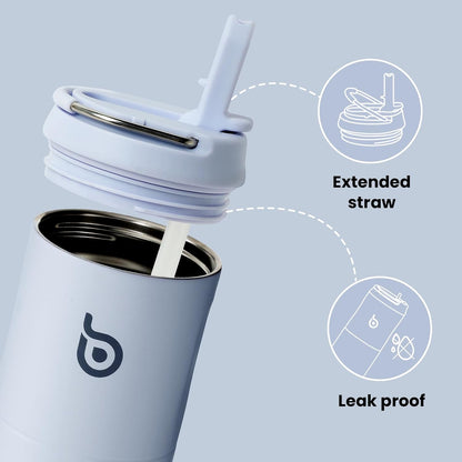 BOTTLE BOTTLE Insulated Water Bottle 24oz with Straw Lid and Handle for Sports Travel Gym Stainless Steel Water Bottles Double-Wall Vacuum Metal Leak Proof BPA-Free