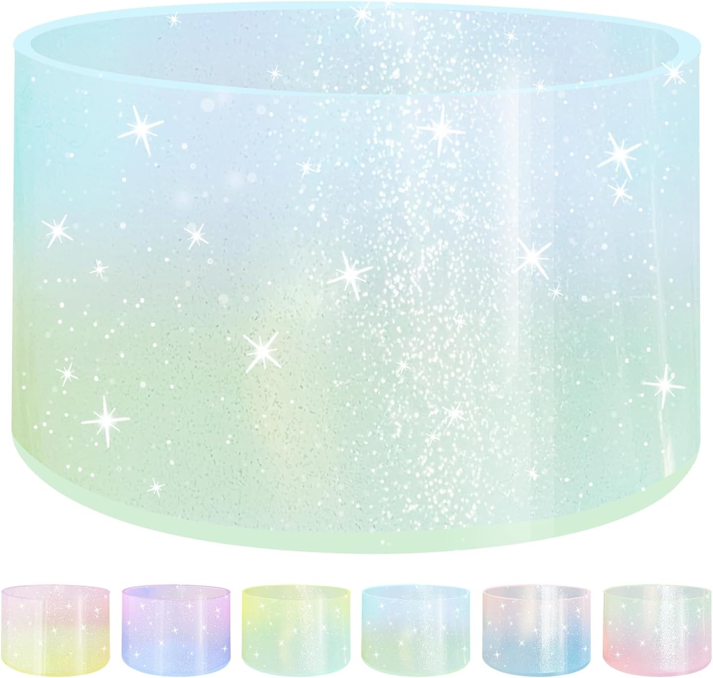 Jelly Luster Glitter Silicone Transparent Boot for Stanley 20-40oz, Compatible with Hydro Flask or Other Water Bottle Tumbler, 2.85-3.0 inch Protective Anti-Slip Bottom Sleeve Cover
