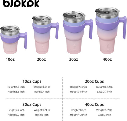 BJPKPK Tumbler With Handle And Straw Lid 40 oz Stainless Steel Insulated Coffee Tumbler Cups For Home, Office or Car,Turquoise