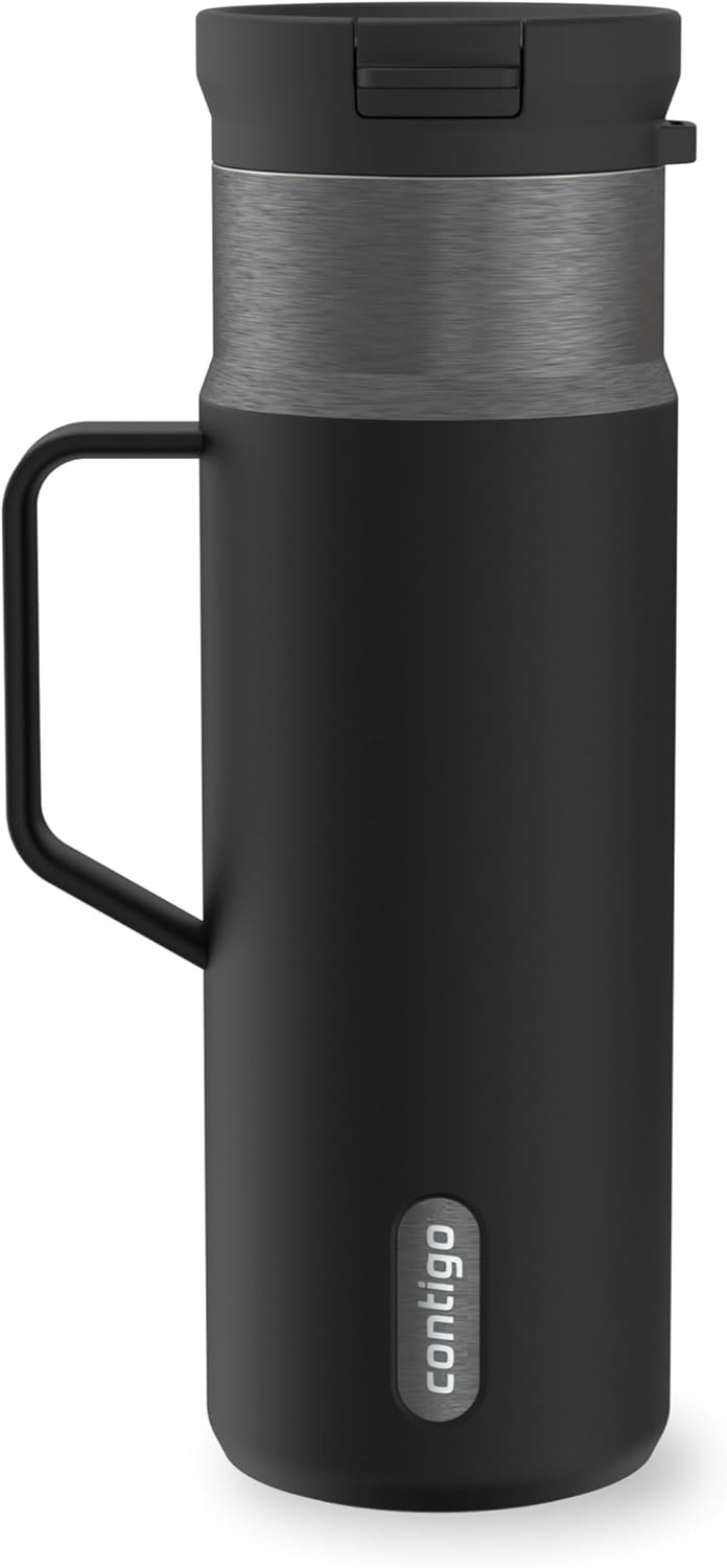 Contigo SnapSeal 30 oz Stainless Steel Vacuum-Insulated Tumbler with Handle & Reusable Straw, Leakproof AutoClose Lid, Cup Holder Friendly, BPA-Free & Lead-Free, Dishwasher Safe