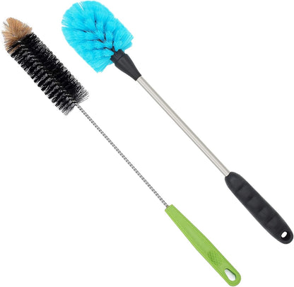 Long Bottle Brush, 17 in Bendable Cleaner Brushes for Cleaning Neck Beer Bottles, Wine, Baby Bottles, Water Bottles, Tumblers, Flask, Bird Feeder, Vase, Pipes and Brewing Supplies Black/1Pack