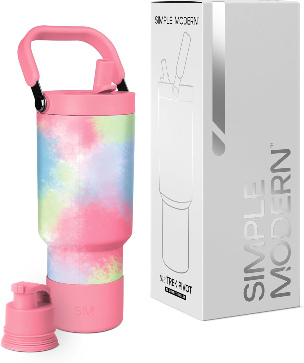 Simple Modern Trek Pivot | 40oz Flip Straw Tumbler with Handle | Water Bottle & Boot | Interchangeable Straw & Chug Lids | Insulated Stainless Steel Jug | Gym Sports Outdoors | Forest - Colors B