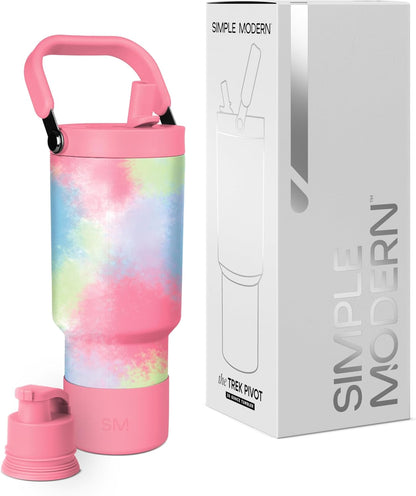 Simple Modern Trek Pivot | 40oz Flip Straw Tumbler with Handle | Water Bottle & Boot | Interchangeable Straw & Chug Lids | Insulated Stainless Steel Jug | Gym Sports Outdoors | Forest - Colors B