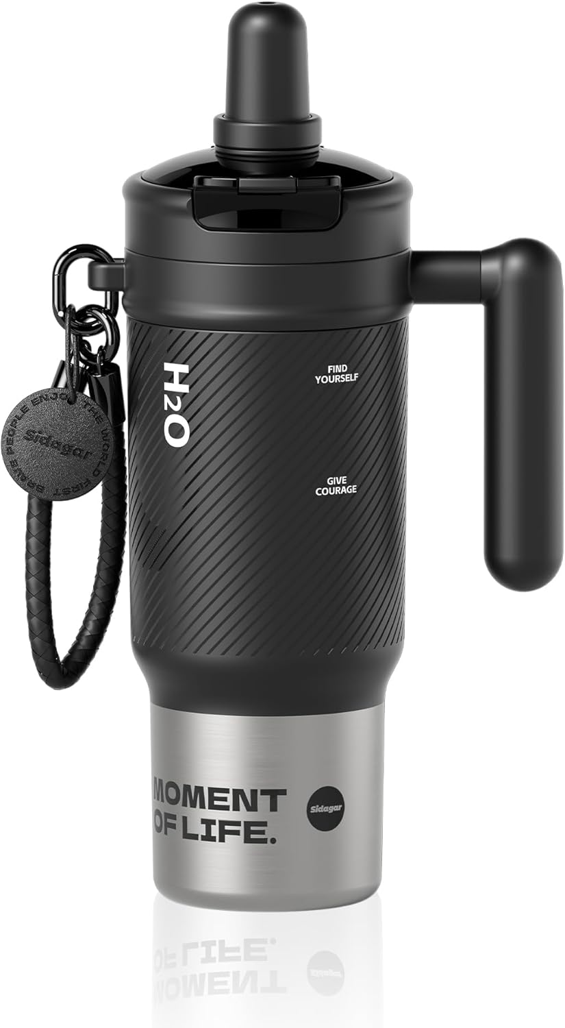 32 oz Insulated Tumbler with Handle and Straw - Premium 316 Stainless Steel Leak-Proof Water Bottle, Ideal for Gym, Office, Travel & Outdoors, BPA-Free Sports Mug - Retro Liberty White