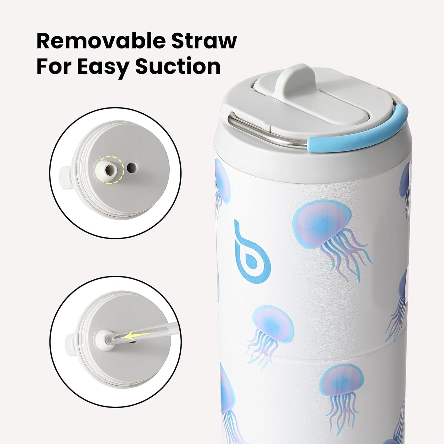 BOTTLE BOTTLE Insulated Water Bottle 24oz with Straw Lid and Handle for Sports Travel Gym Stainless Steel Water Bottles Double-Wall Vacuum Metal Leak Proof BPA-Free