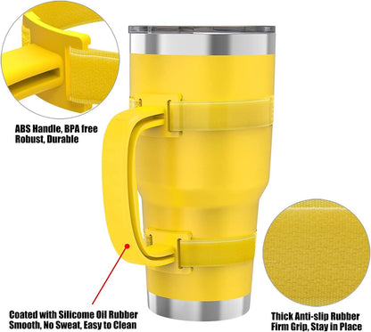 11 Colors Anti-Slip Adjustable Tumbler Cup Handle Fit 20 Oz to 44 Oz of YETI, RTIC, Ozark Trail, Simple Modern, SIC, SUNWILL, Tervis and More Brand Travel Tumbler Cup Mug NO Brand Limitid Black