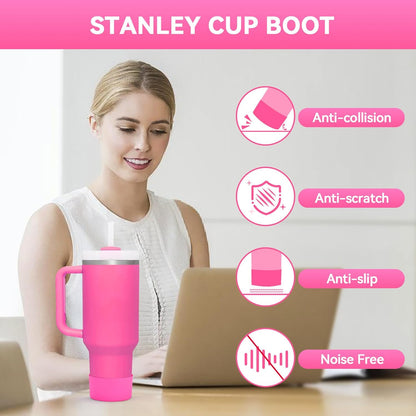PICcircuit 2PCS for Stanley Boot, Silicone Bottom for Quencher Adventure 40oz 30oz IceFlow 20oz 30oz Bottle&for Hydroflask Tumbler 12-24oz for Stanley Cup Accessories Avoid Scratches&Noise
