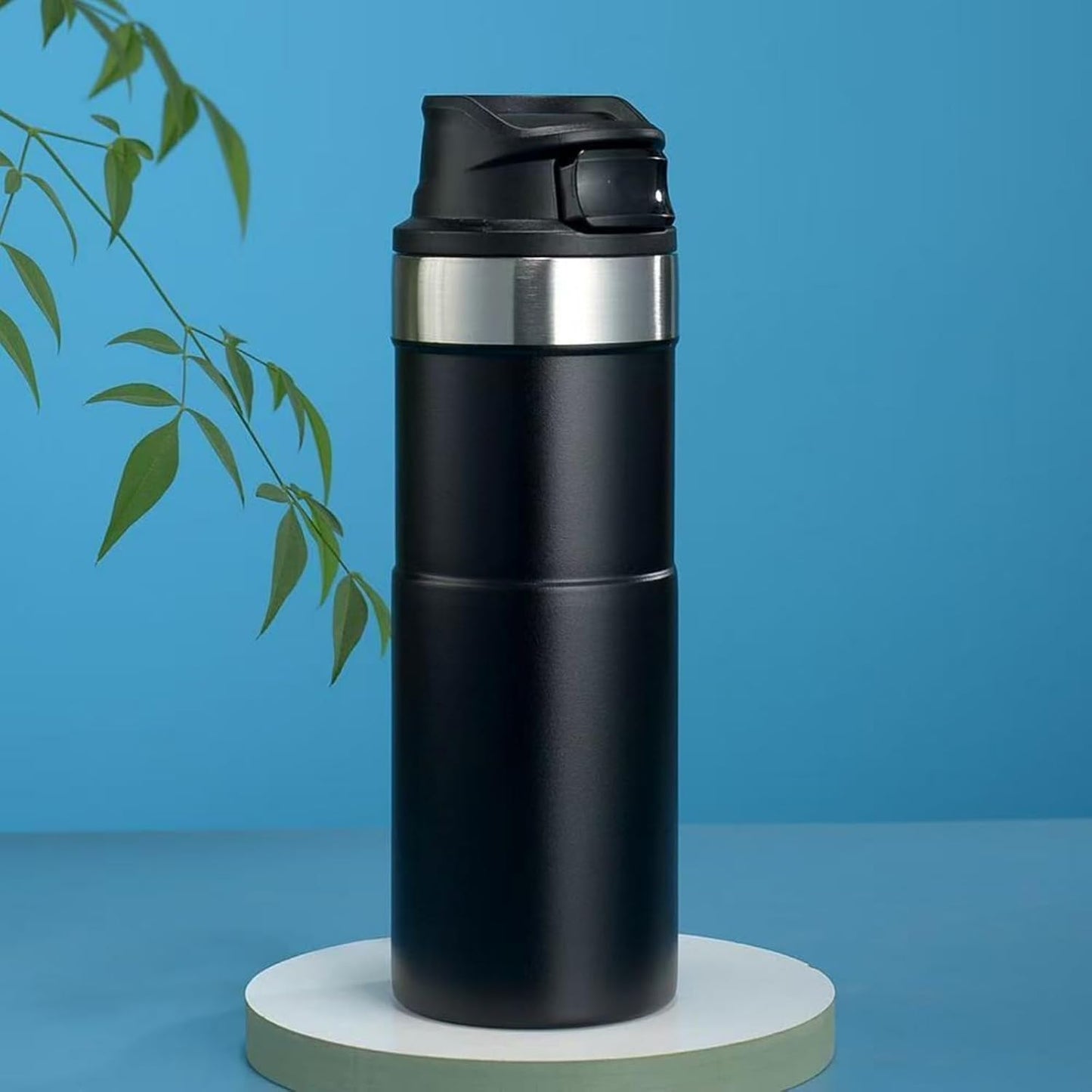 MAXFOREST16OZ Trigger Action Travel Mug - 500ml BPA Free Insulated Stainless Steel Coffee Tumbler, Leak-Proof Wide Mouth Design for Commuters, Sports & Outdoor Enthusiasts (Green)