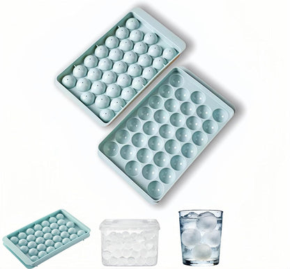 Round Ice Ball Maker Tray with Lid, 33-Cavity Mini Sphere Mold, 0.98 Inch, BPA-Free Plastic, Easy Release, for Cocktails, Whiskey, Coffee