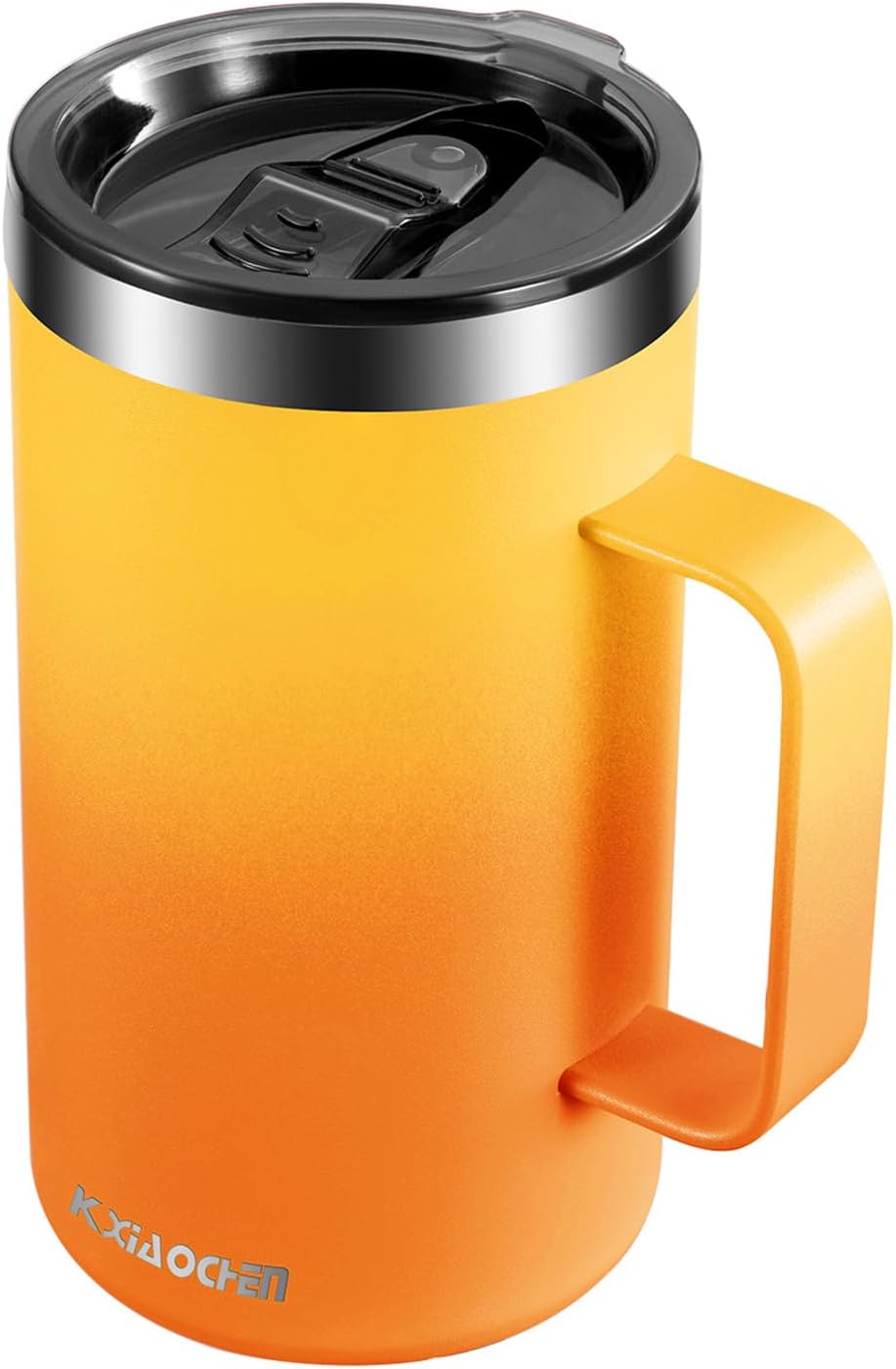 KXIAOCHEN 20oz Insulated Coffee Mug with Lid, Stainless Steel Coffee Cup, Double Wall Vacuum Coffee Tumbler with Handle, Premium Thermal Travel Coffee Mug (Navy Blue)