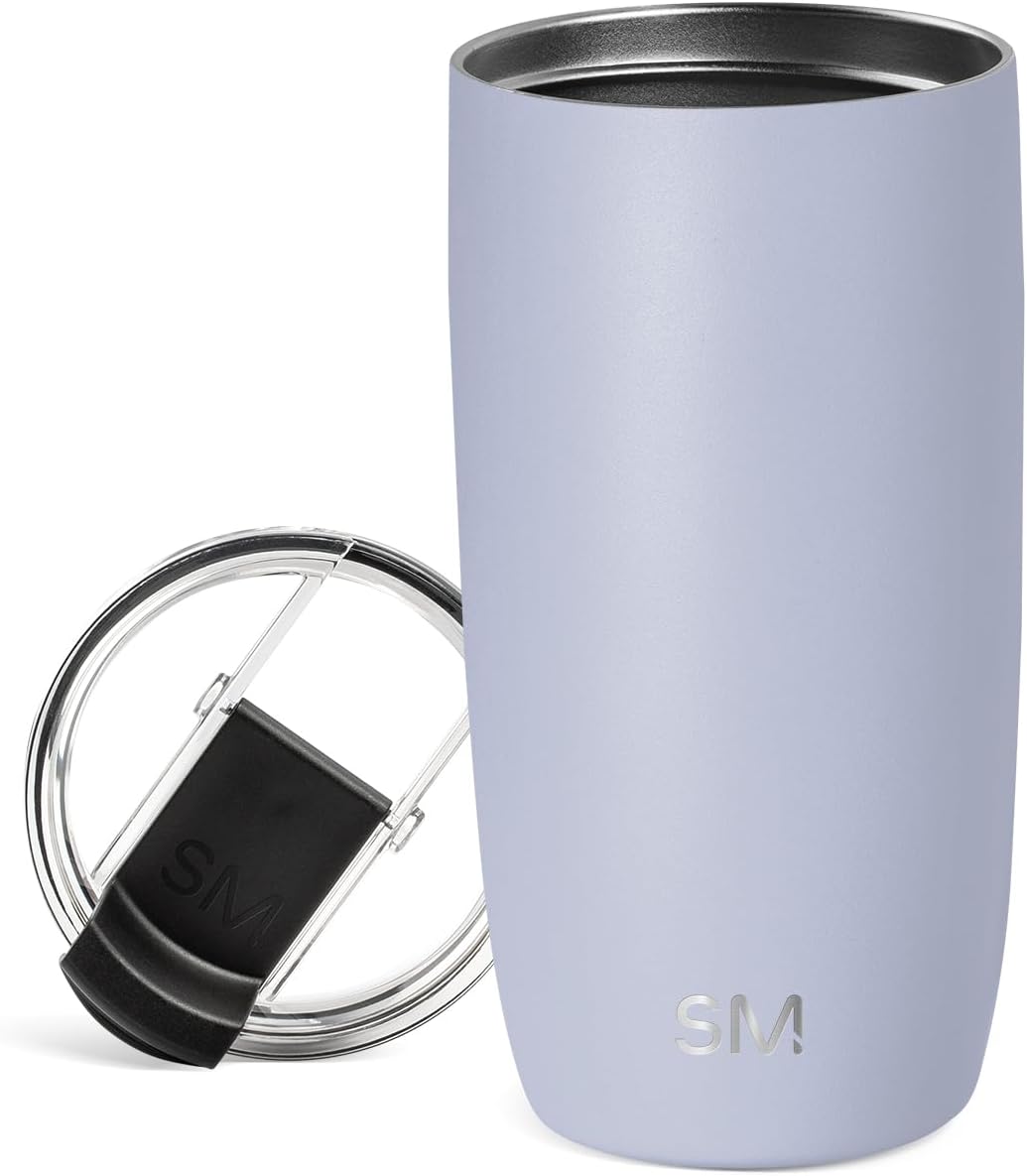 Simple Modern Voyager Tumbler with Flip Lid | Travel Coffee Mug | Insulated Stainless Steel Cold Brew Iced or Hot Coffee Cup | Gifts for Women Men Her Him | 16oz, Almond Birch