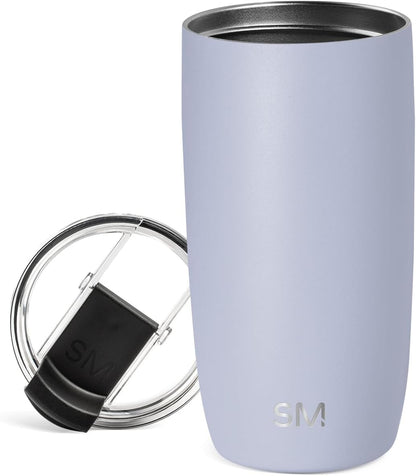 Simple Modern Voyager Tumbler with Flip Lid | Travel Coffee Mug | Insulated Stainless Steel Cold Brew Iced or Hot Coffee Cup | Gifts for Women Men Her Him | 16oz, Almond Birch