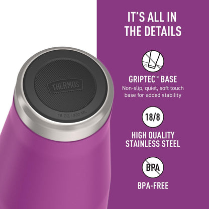 THERMOS ICON SERIES, Stainless Steel Tumbler with Slide Lock, 18 Ounce, Mystic Navy