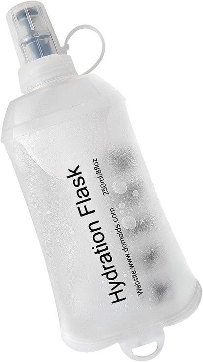 WILDREEDS 500ml Soft Flask, TPU Collapsible Soft Water Bottle for Hydration Pack, Running Vest, Folding Water Bottle for Hiking Cycling Climbing-1Pcs, White