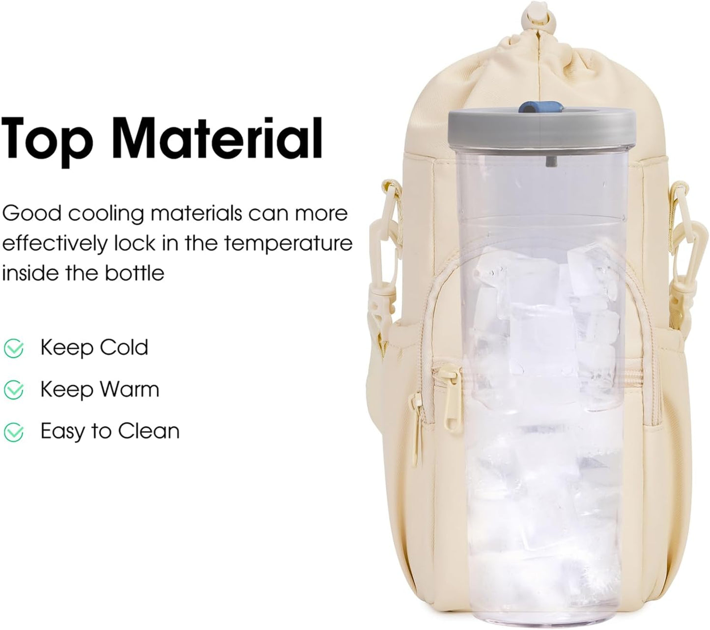 sportsnew Water Bottle Holder 40oz Crossbody Insulated Cup Sleeve Water Bottle Carrier Sling Bag with Phone Pocket, Walking