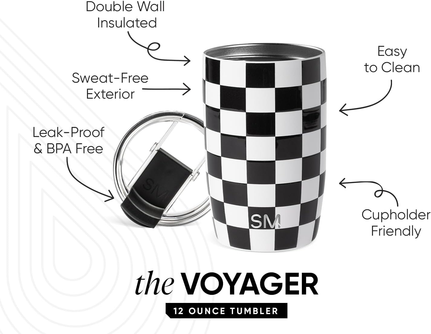 Simple Modern Voyager Tumbler with Flip Lid | Travel Coffee Mug | Insulated Stainless Steel Cold Brew Iced or Hot Coffee Cup | Gifts for Women Men Her Him | 16oz, Almond Birch