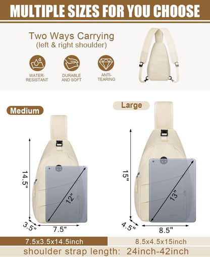 Pritent Crossbody Bags for Women Men Trendy Sling Bag Backpack Casual Chest Bag with Convertible Shoulder Strap