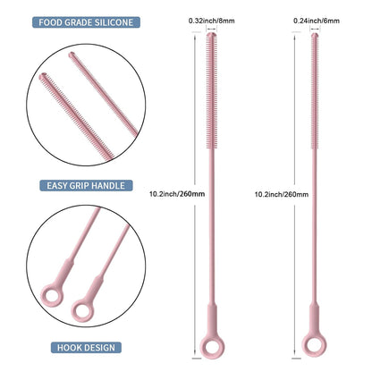 Silicone Cleaning Brush Kit,Water Bottle and Straw Cleaner Brush Set for Tumbler,Baby Bottle,Breast Pump Part,Nipple,Sippy Cup,Glass,Dishwasher Safe,BPA Free,3 Pcs