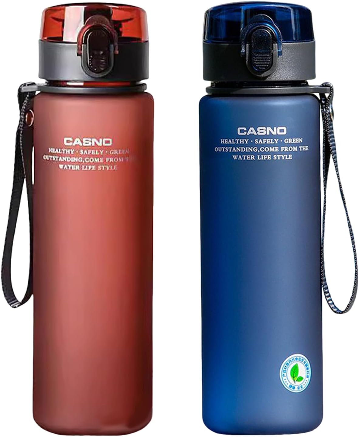 DEARART 20oz Water Bottles with Locked Button, Frosted Bottle One Hand, 100% Leakproof No Straw Direct Spout, Suit Sport Office School Travel Yoga Gym, Red