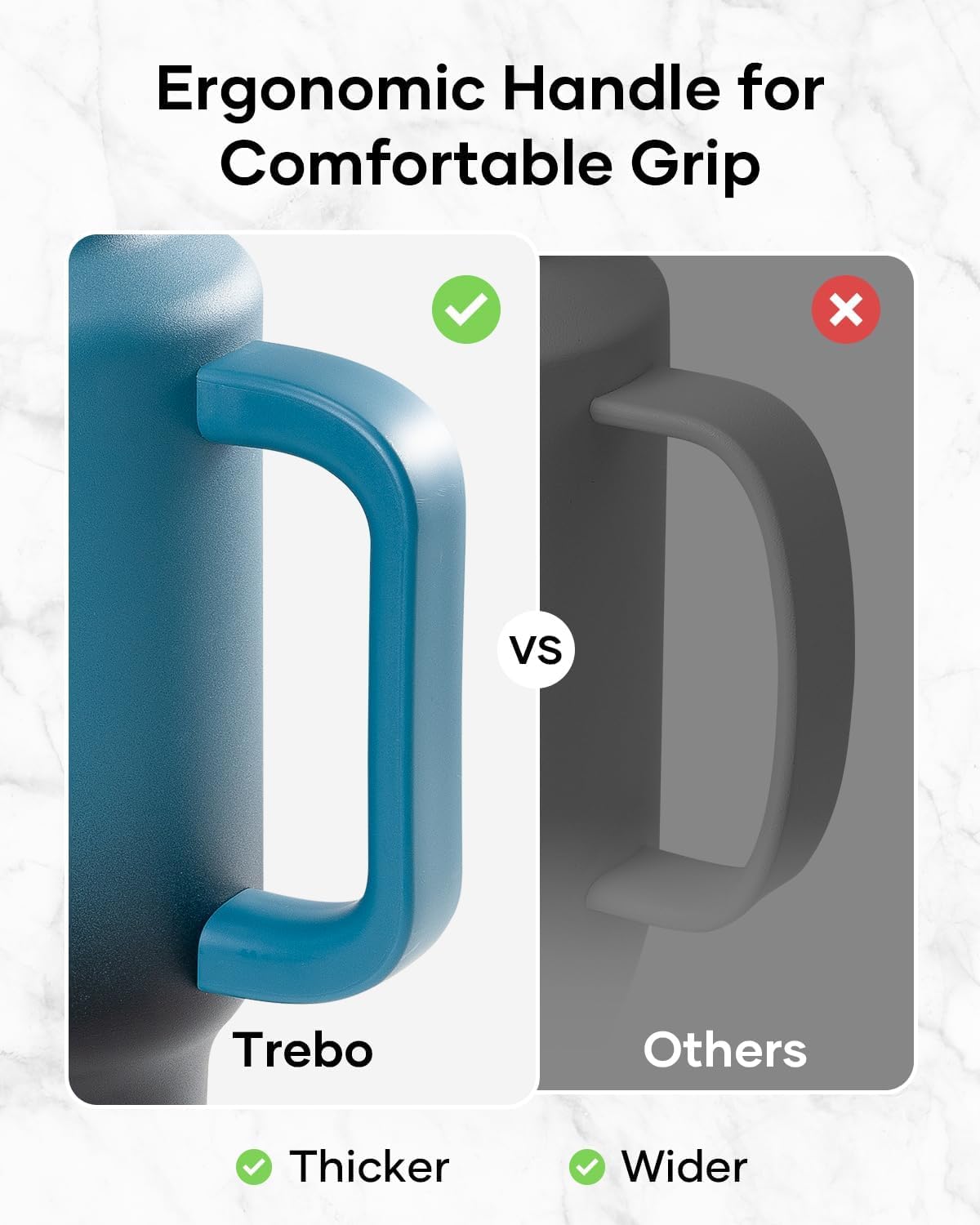 Trebo 40 oz Water Bottle Insulated Fit Car Cup Holder with Handle, Stainless Steel Water Bottles Tumbler with Spout Straw Lids, Double Wall Travel Reusable Flask, Leakproof Mug,Keep Cold &Hot,Black