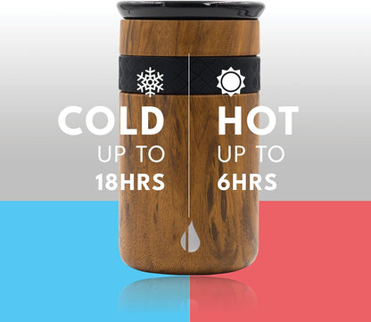 Elemental Artisan Insulated Tumbler, Triple Wall Coffee Travel Mug, Reusable Stainless Steel Coffee Tumbler with Ceramic Lid, Thermal Coffee Cups for Hot (6 Hrs) & Cold (18 Hrs), 16oz - Forest Green