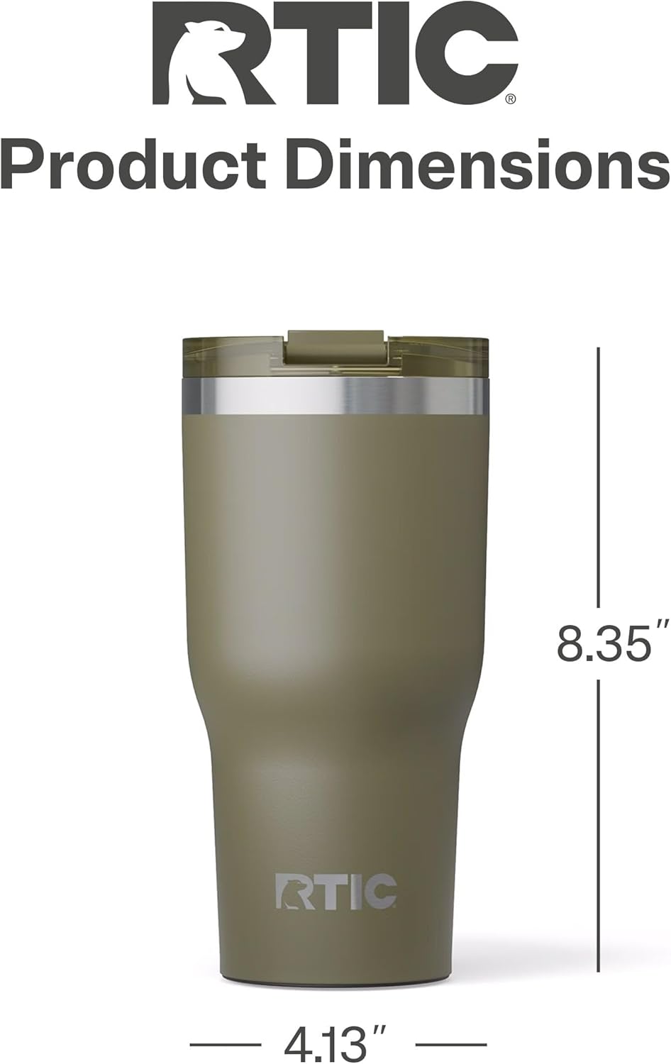 RTIC 20oz Essential Tumbler with Lid, Ceramic Lined, Insulated, Stainless Steel, Metal, Double Wall Vacuum-Insulation, Travel Cup for Iced Coffee, Tea, Hot and Cold Drink, Graphite
