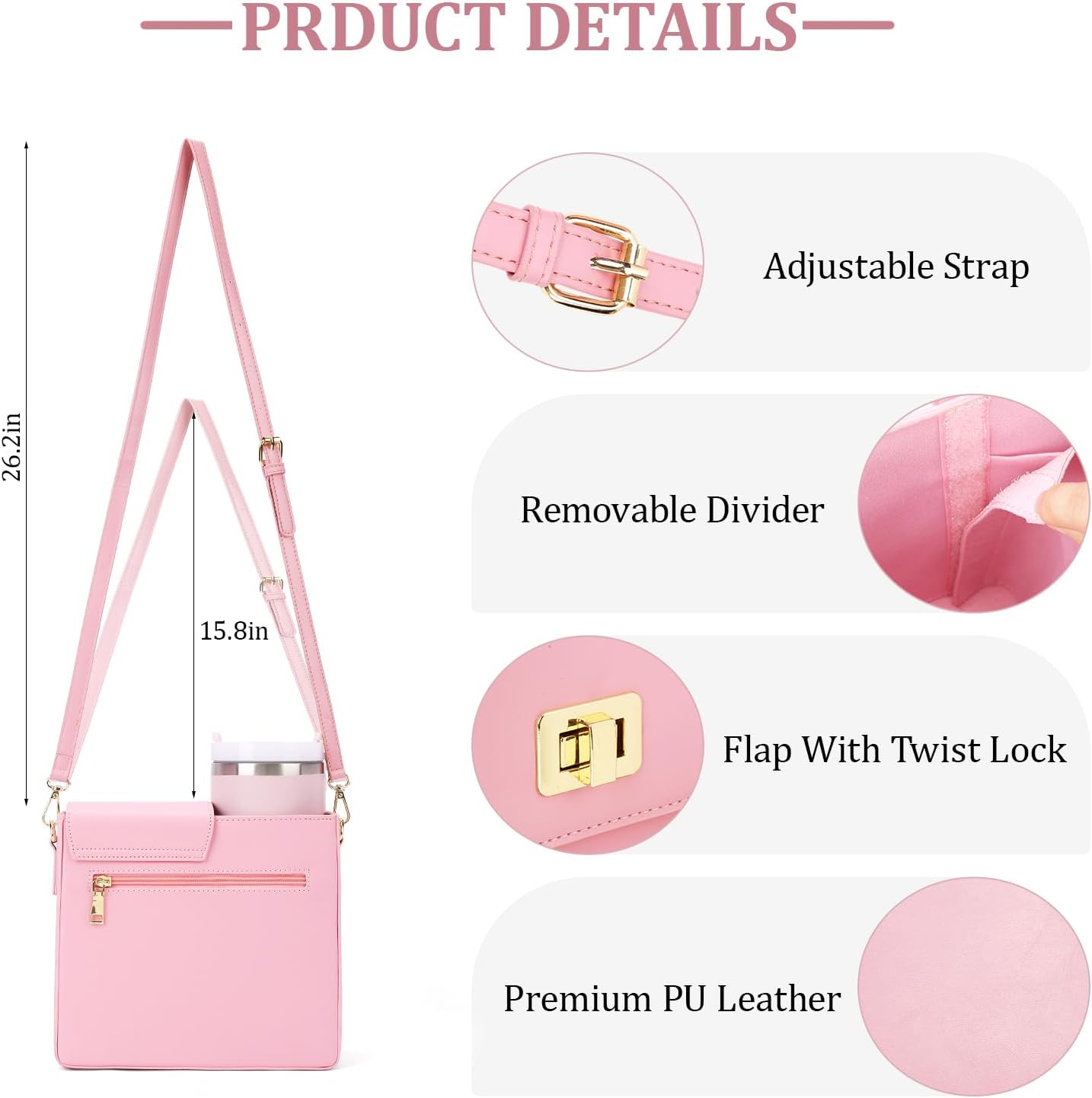 Stanley Purse Cup Holder Bag- Outdoor Portable Crossbody Bag for Stanley Cup Tumbler Purse