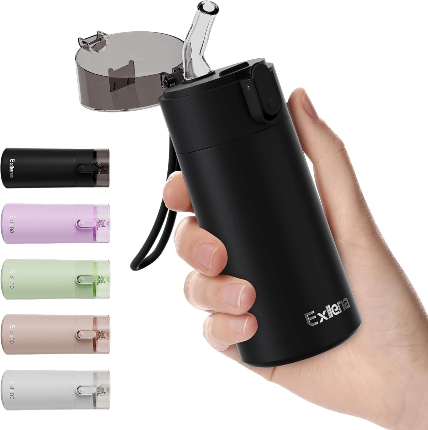 5oz Small Water Bottles with Straw, Mini Water Bottle with One-Hand Open Design, Leak-Proof Locking Lid for Hot&Cold Drinks, Small Travel Water Bottle - 100% Leakproof for School, Travel...(Mint)