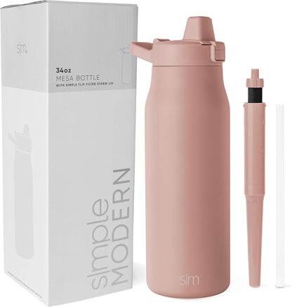 Simple Modern Filtered Water Bottle | Insulated Stainless-Steel Carbon Filter Travel Water Bottles | Reusable for Clean Drinking Water On The Go | 34oz, Sea Glass Sage