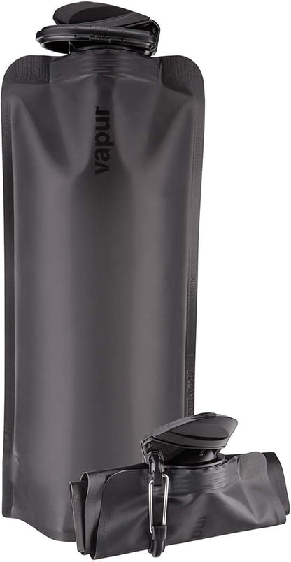 Vapur Collapsible Water Bottle with Carabiner - 34oz (1L), Night Blue - Flexible and Lightweight Water Bottle for Travel, Concert, Hiking, and Outdoor Adventures - BPA-Free, Dishwasher-Safe, Freezable