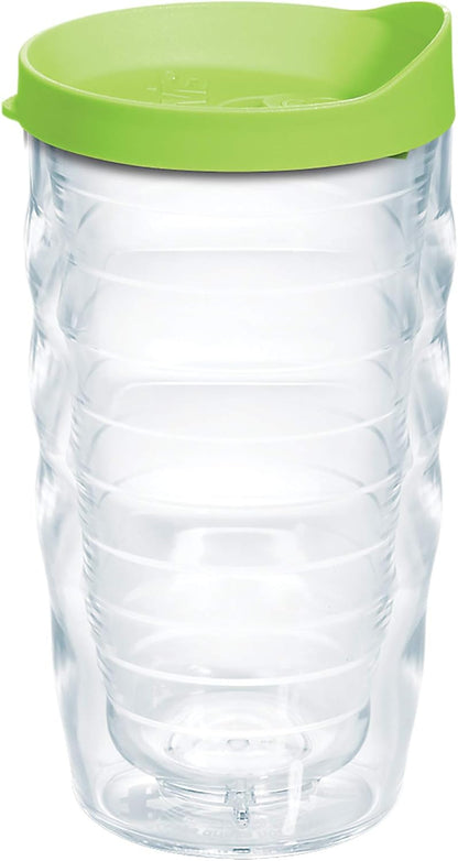 Tervis Clear & Colorful Lidded Made in USA Double Walled Insulated Tumbler Travel Cup Keeps Drinks Cold & Hot, 24oz, Black Lid, 1 Count (Pack of 1)