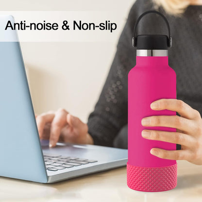 WUQID Water Bottle Boot, Diamond Silicone Boot Compatible with Stanleyy Tumbler 20-40oz & Hydroo Flask Bottle 12oz-24oz, Reduces Dents Sleeve Cover for More Bottles/Tumblers Bottom of 2.83-2.95in
