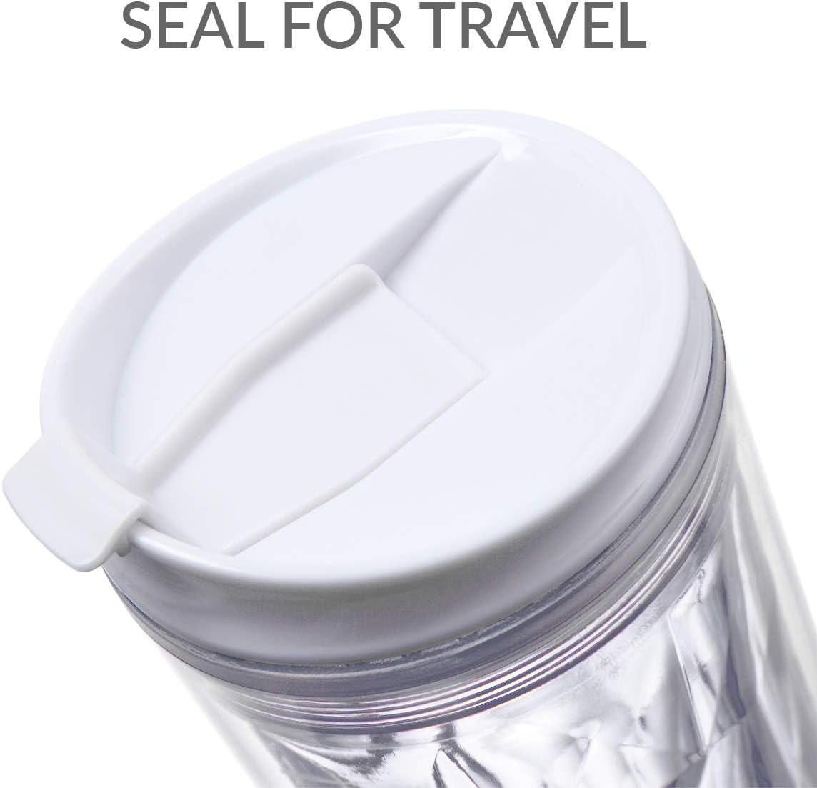 Cupture Crystal Click & Seal Shake Tumbler Cup for Hot or Cold Drinks - 22 oz (Black Diamond)