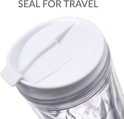 Cupture Crystal Click & Seal Shake Tumbler Cup for Hot or Cold Drinks - 22 oz (Black Diamond)