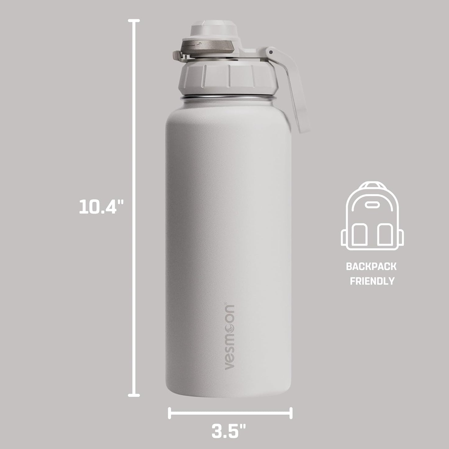 Vesmoon Vessence 24 Oz Stainless Steel Tea Infuser Bottle for Loose Leaf Tea, Water, Herbs, Fruits - Triple Layered Insulated, Leak Proof Bottle with Lid and Clip Handle - 24 Hours Hot/Cold