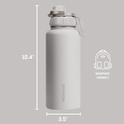 Vesmoon Vessence 24 Oz Stainless Steel Tea Infuser Bottle for Loose Leaf Tea, Water, Herbs, Fruits - Triple Layered Insulated, Leak Proof Bottle with Lid and Clip Handle - 24 Hours Hot/Cold