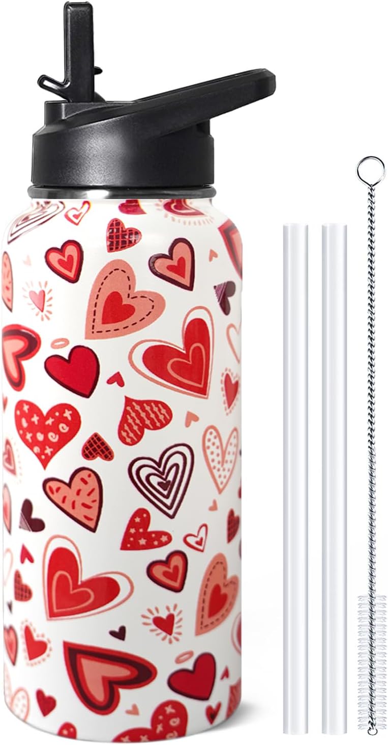 32 oz Pickleball Insulated Water Bottle with Straw - Pickleball Gym Hiking Sports Coffee Mug | Perfect Pickleball Gifts for Women, Pickleball Decor Accessories