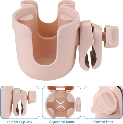 Accmor Stroller Cup Holder with Phone Holder, Bike Cup Holder, Universal Cup Holder for Uppababy Nuna Doona Strollers, 2-in-1 Cup Holder for Walker, Wheelchair, Scooter - Colors A