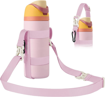EasyAcc Water Bottle Holder Strap Sling, for Owala FreeSip 24 32 40 oz, Hydro Flask, Cirkul, Yeti, Stanley Flip, Universal Water Bottles, with Carabiner, for Walking Curise Travel (Bottle Excluded)