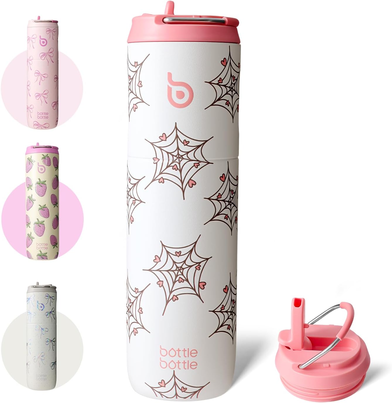 BOTTLE BOTTLE Insulated Water Bottle 24oz with Straw Lid and Handle for Sports Travel Gym Stainless Steel Water Bottles Double-Wall Vacuum Metal Leak Proof BPA-Free