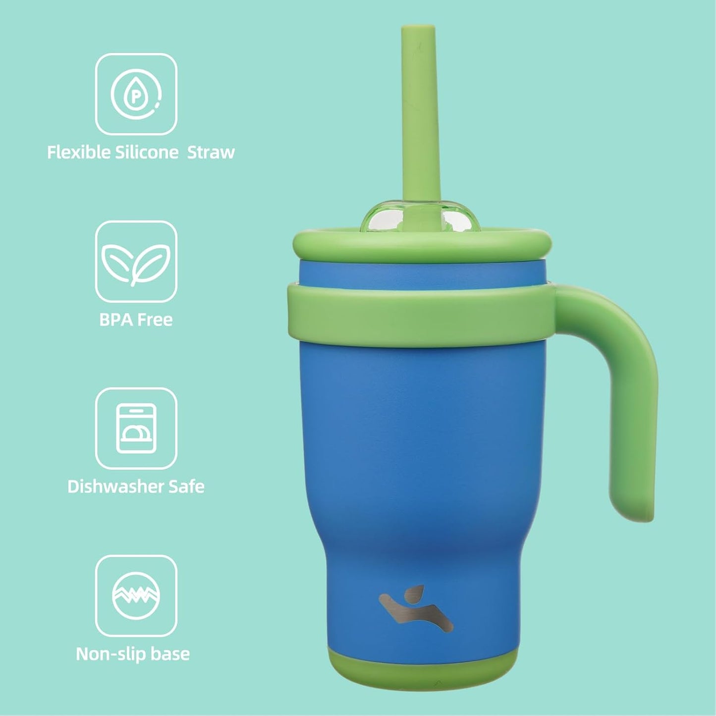 Konokyo 30 oz Tumbler with Side Handle, Insulated Water Bottle with Straw and 2 in 1 Lid, Stainless Steel Cup Travel Coffee Mug for Sports Office Gym,Purple