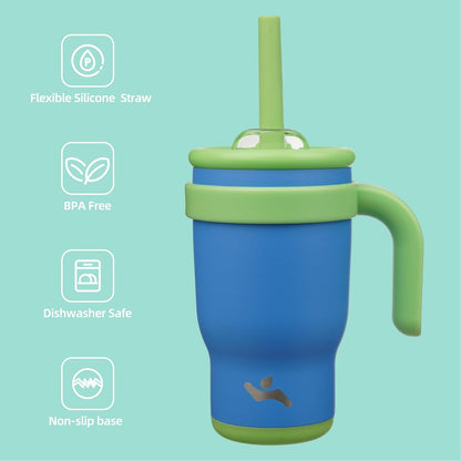 Konokyo 30 oz Tumbler with Side Handle, Insulated Water Bottle with Straw and 2 in 1 Lid, Stainless Steel Cup Travel Coffee Mug for Sports Office Gym,Purple