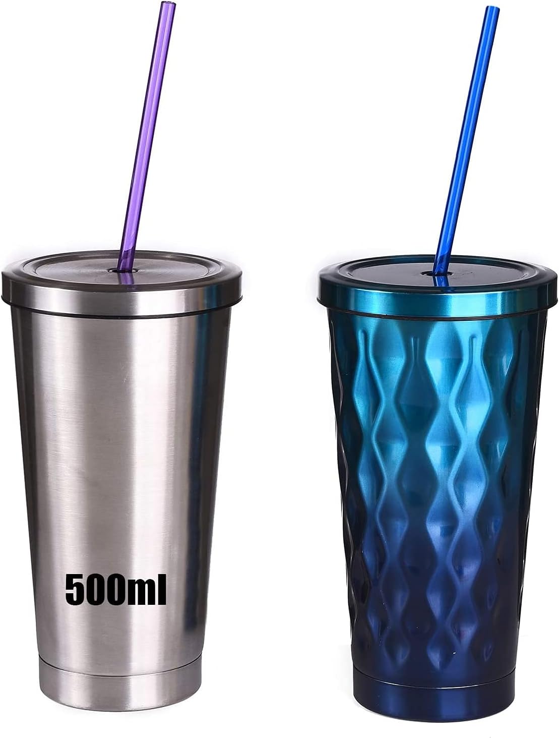 ALINK 10.5 in Long Reusable Plastic Straws with Brush, Tritan Hard Plastic Tumbler Straws, 10 Rainbow Colored Replacement Straw for 16 OZ 20 OZ 30 OZ Stanley, YETI, Starbucks Tumblers, Mason Jars