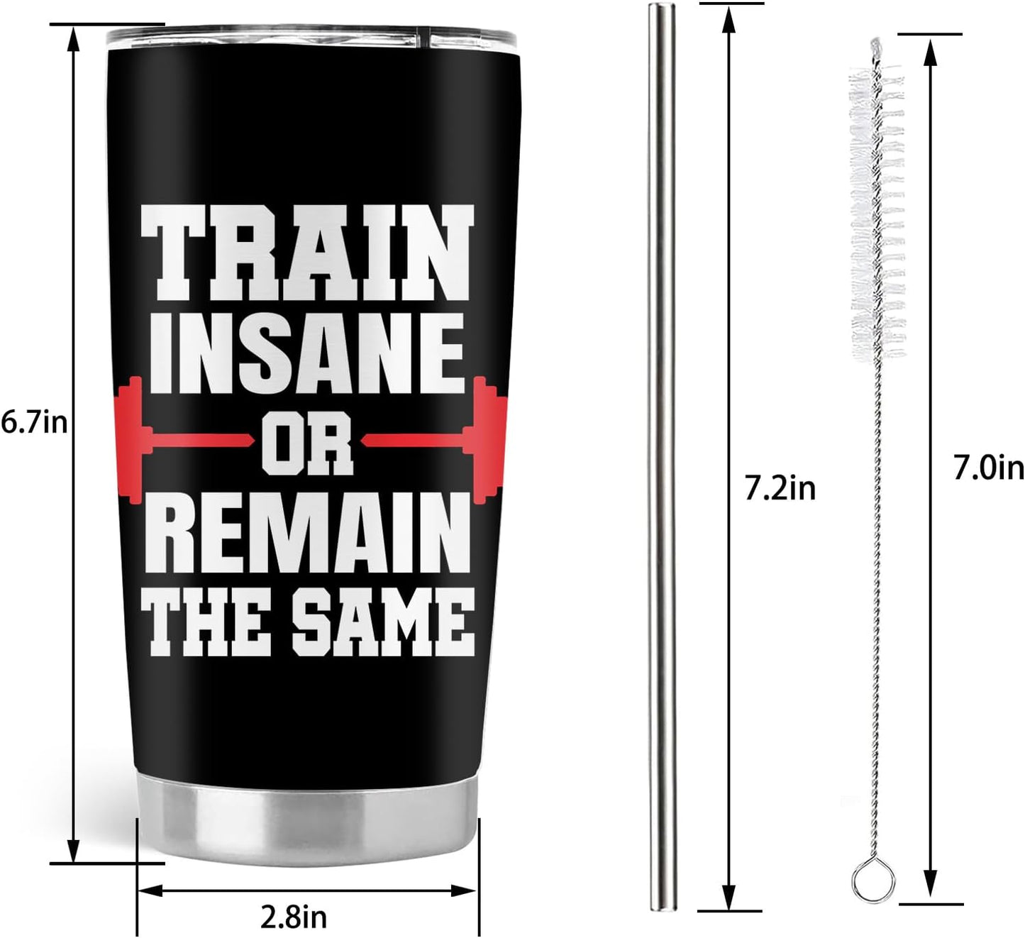 Gym Gifts for Women, Womens Fitness Workout Gifts, 20oz Stainless Steel Insulated Tumbler with Lid & Straw